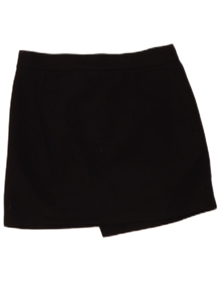 Zara Womens Asymmetric Wrap Skirt Small W27 Black