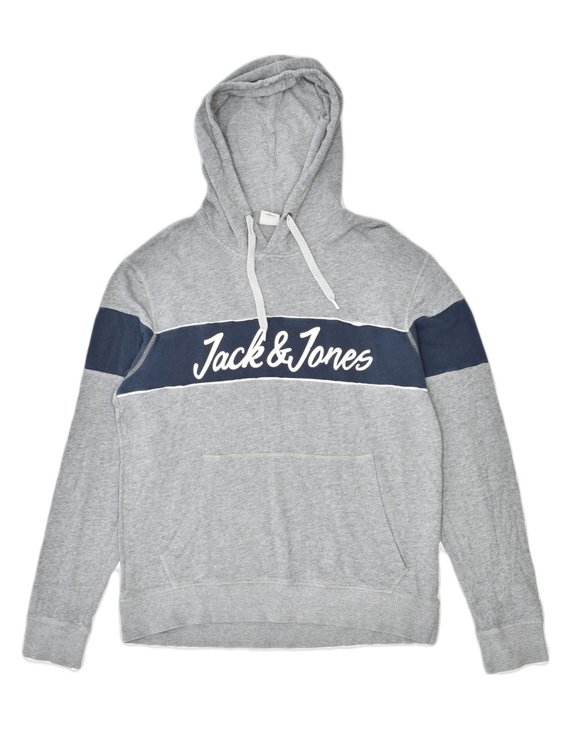 JACK & JONES Mens Graphic Hoodie Jumper XL Grey Cotton | Vintage | Thrift | Second-Hand | Used Clothing | Messina Hembry 