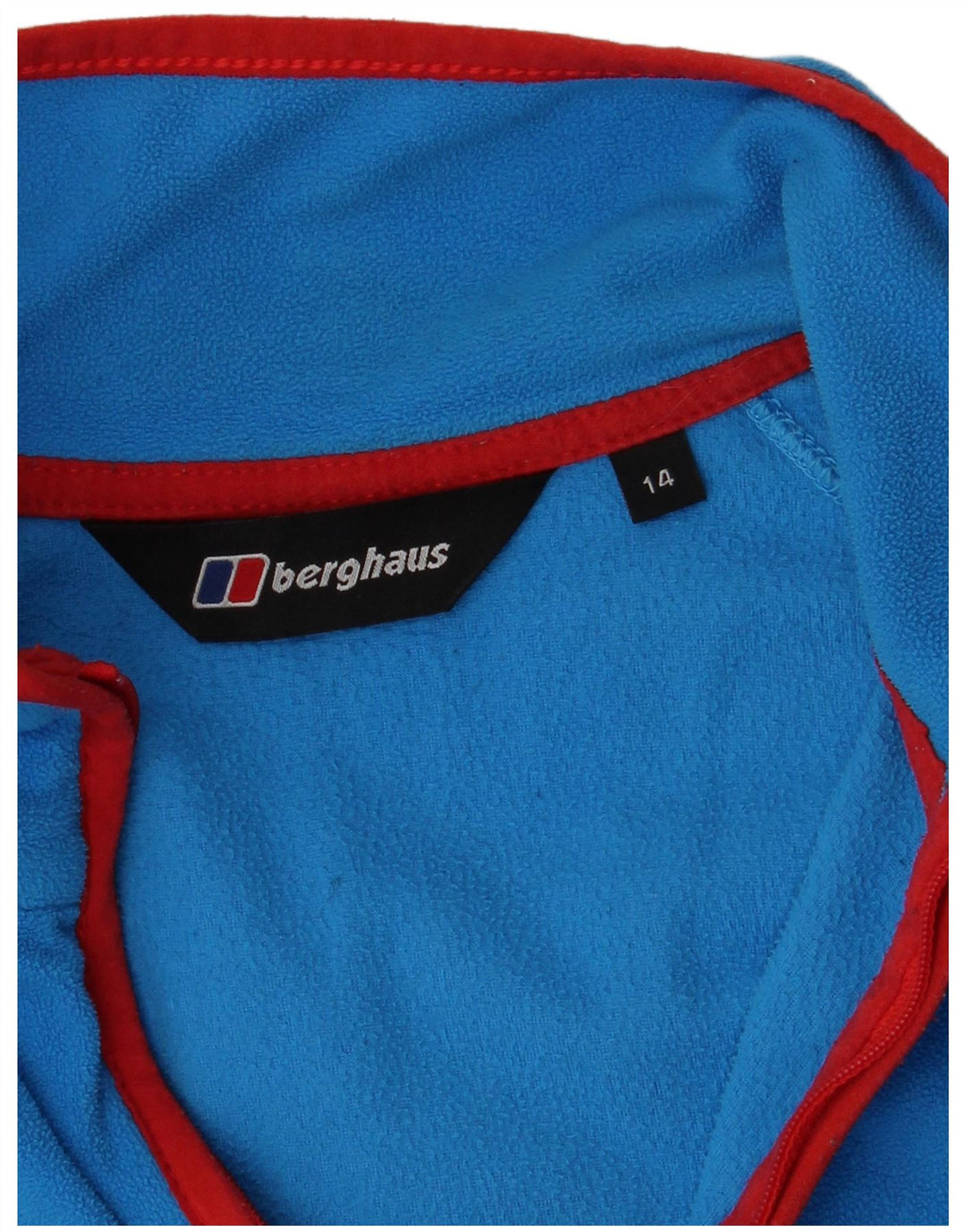Berghaus Womens Zip Neck Fleece Jumper UK 14 Large Blue