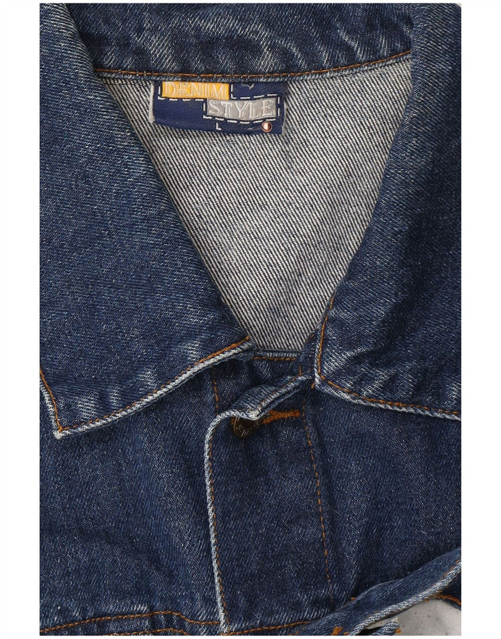DENIM STYLE Mens Denim Jacket UK 40 Large Blue Cotton