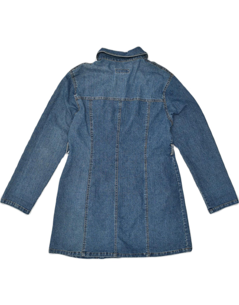 VINTAGE Womens Denim Coat UK 14 Medium Blue Cotton | Vintage | Thrift | Second-Hand | Used Clothing | Messina Hembry 