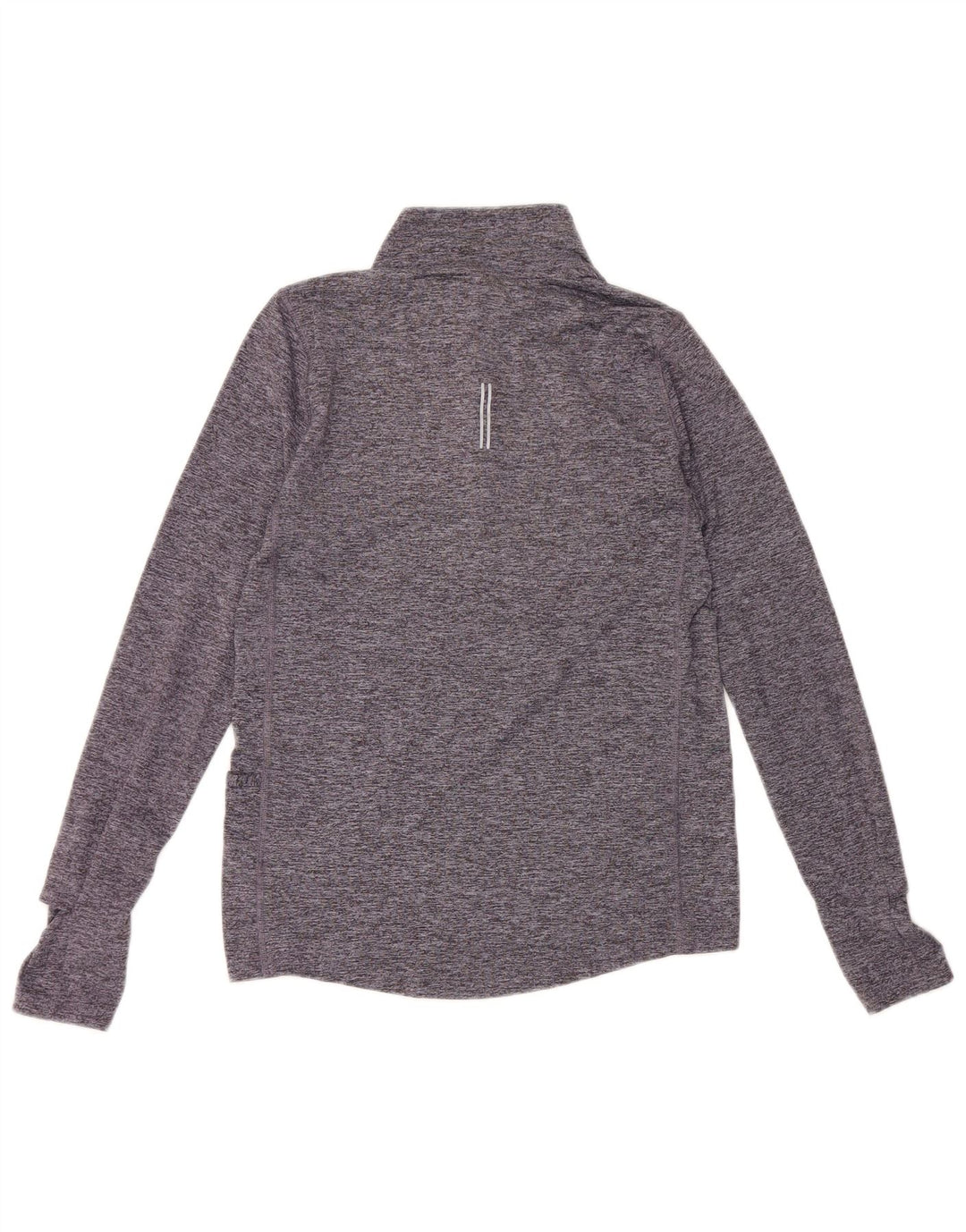 Nike Mens Dri Fit Zip Neck Top Long Sleeve XS Blue Flecked Polyester