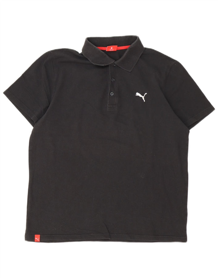Puma Mens Polo Shirt Large Black Cotton