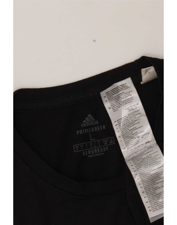 Adidas Mens Aeroready Graphic Top Long Sleeve Large Black Polyester