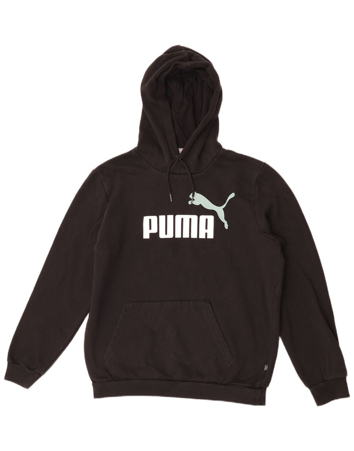 Puma Mens Graphic Hoodie Jumper Medium Black Cotton