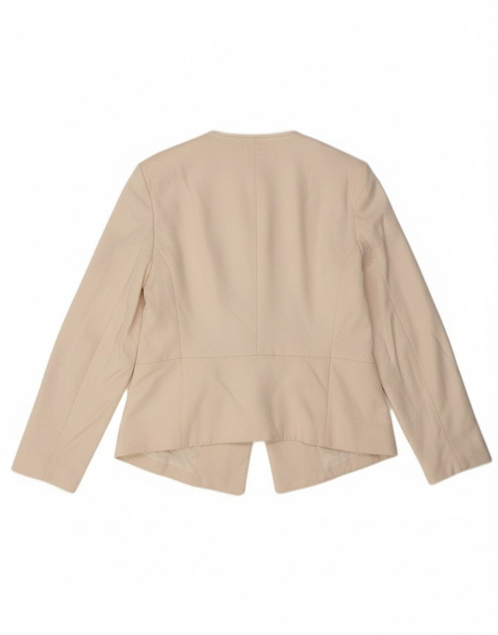 Topshop Womens Open Blazer Jacket UK 14 Large Off White Animal Print