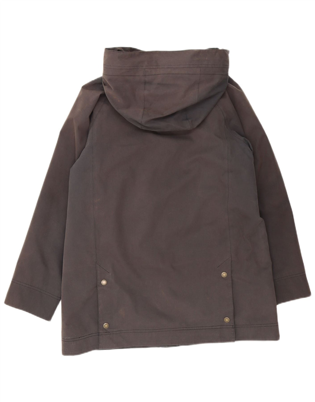 Barbour Womens Hooded Oversized Parka Jacket UK 10 Small Grey Cotton