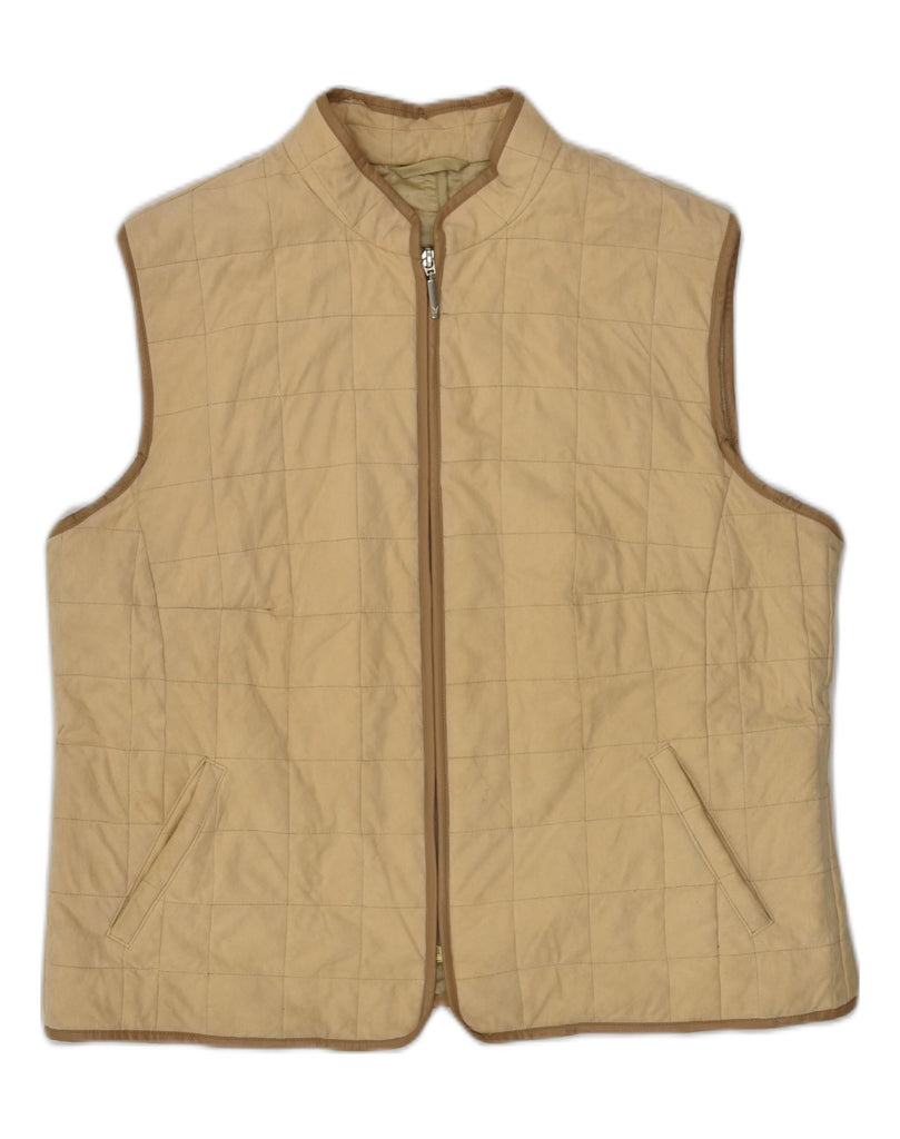 FUCHS & SCHMITT Womens Quilted Gilet UK 16 Large Beige Nylon | Vintage FUCHS & SCHMITT | Thrift | Second-Hand FUCHS & SCHMITT | Used Clothing | Messina Hembry 