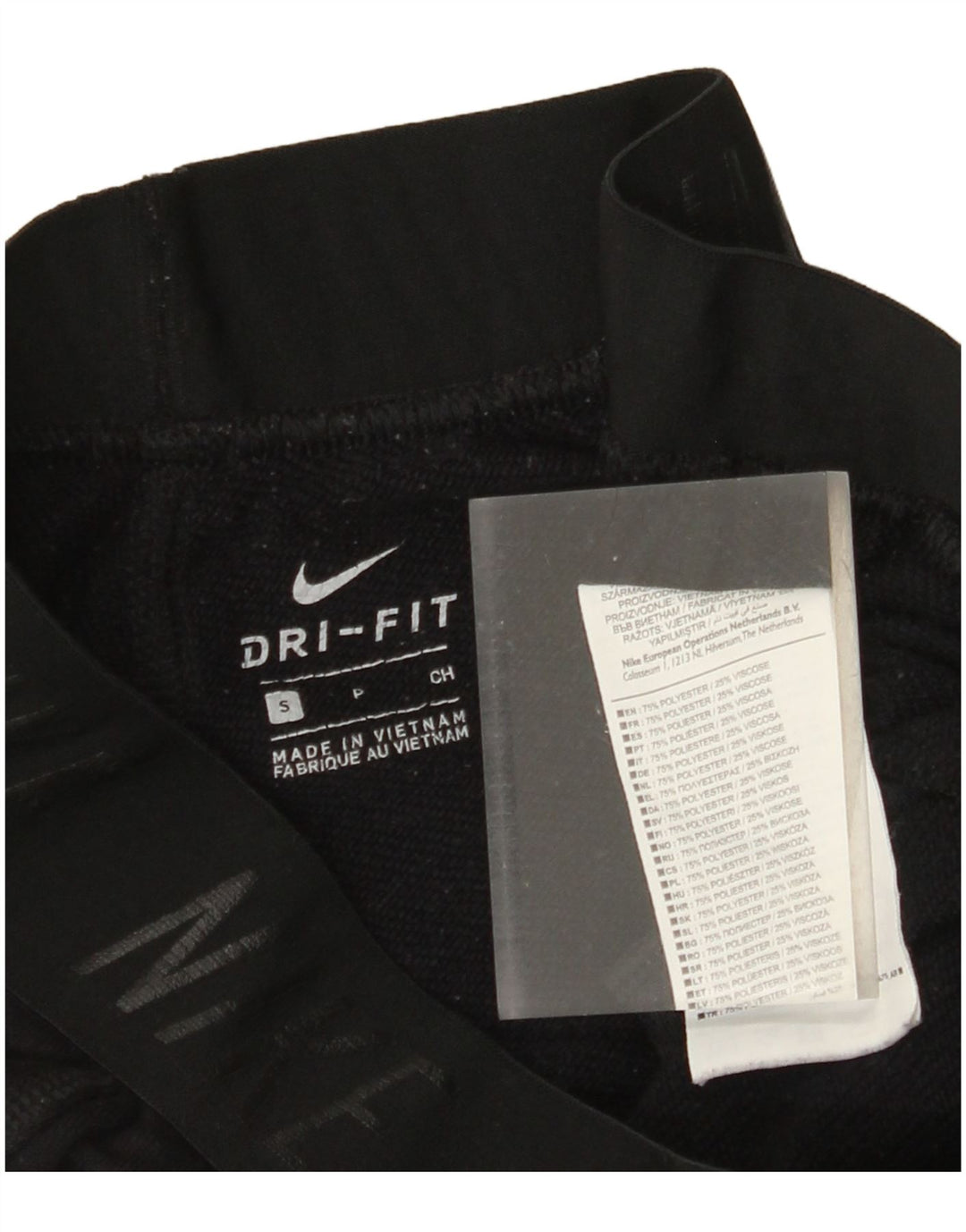 NIKE Womens Dri Fit Graphic Tracksuit Trousers UK 10 Small  Black