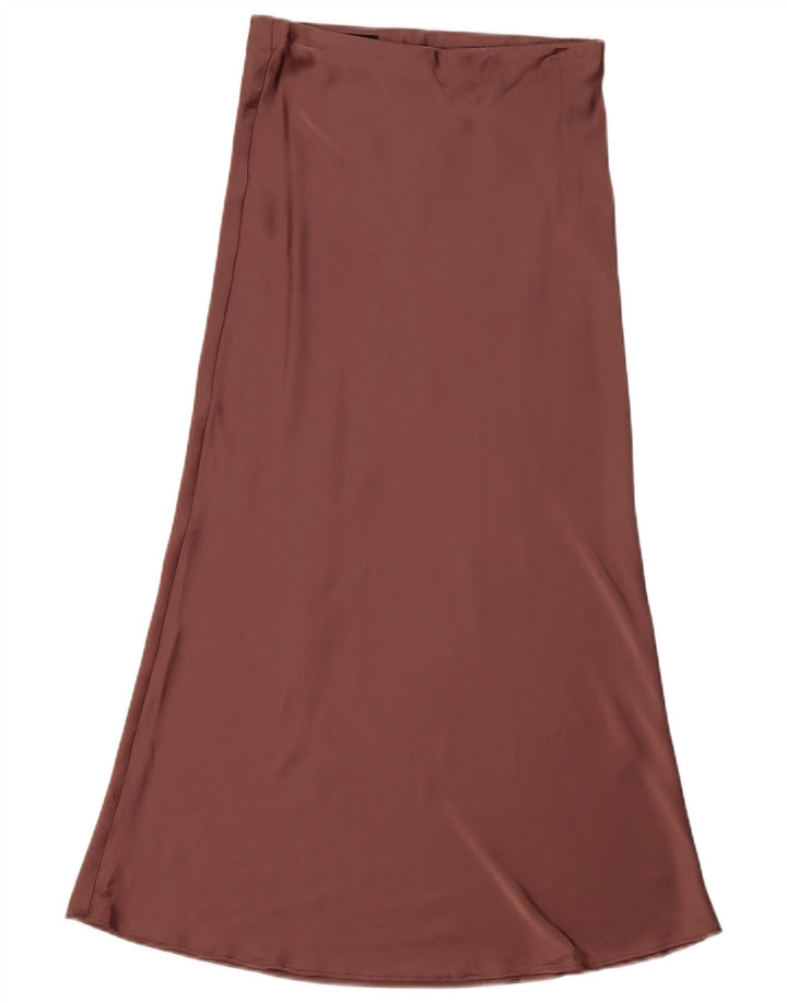 ZARA Womens Maxi Skirt XS W24 Burgundy Polyester