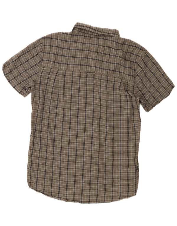 Mountain Warehouse Mens Short Sleeve Shirt Large Green Check Cotton