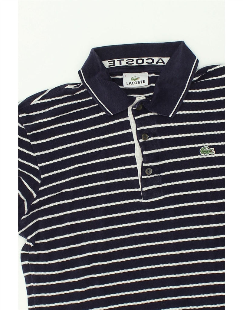 LACOSTE Mens Polo Shirt Size 3 Small Navy Blue Striped | Vintage Lacoste | Thrift | Second-Hand Lacoste | Used Clothing | Messina Hembry 