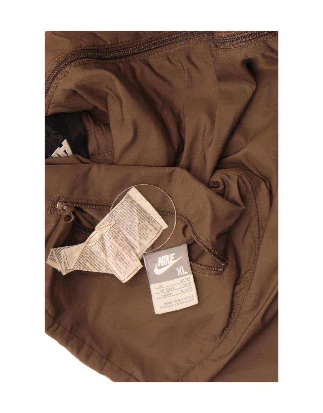 Nike Mens Hooded Graphic Reversible Jacket UK 45/47 XL Brown Polyester