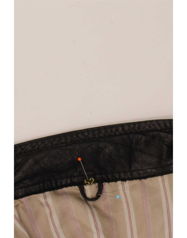 Vintage Mens Leather Jacket IT 52 XL Black