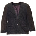Nazareno Gabrielli Womens Suede Jacket IT 44 Medium Navy Blue