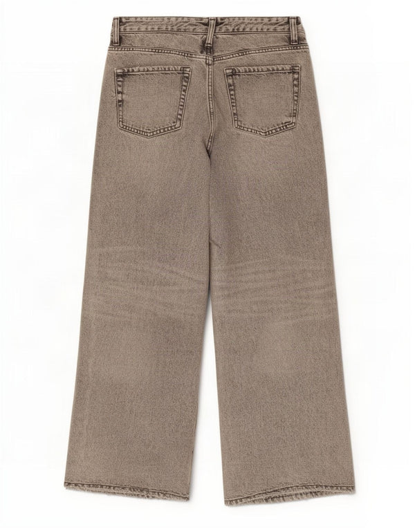 Zara Womens Wide Leg Jeans EU 32 2XS W22 L31 Grey
