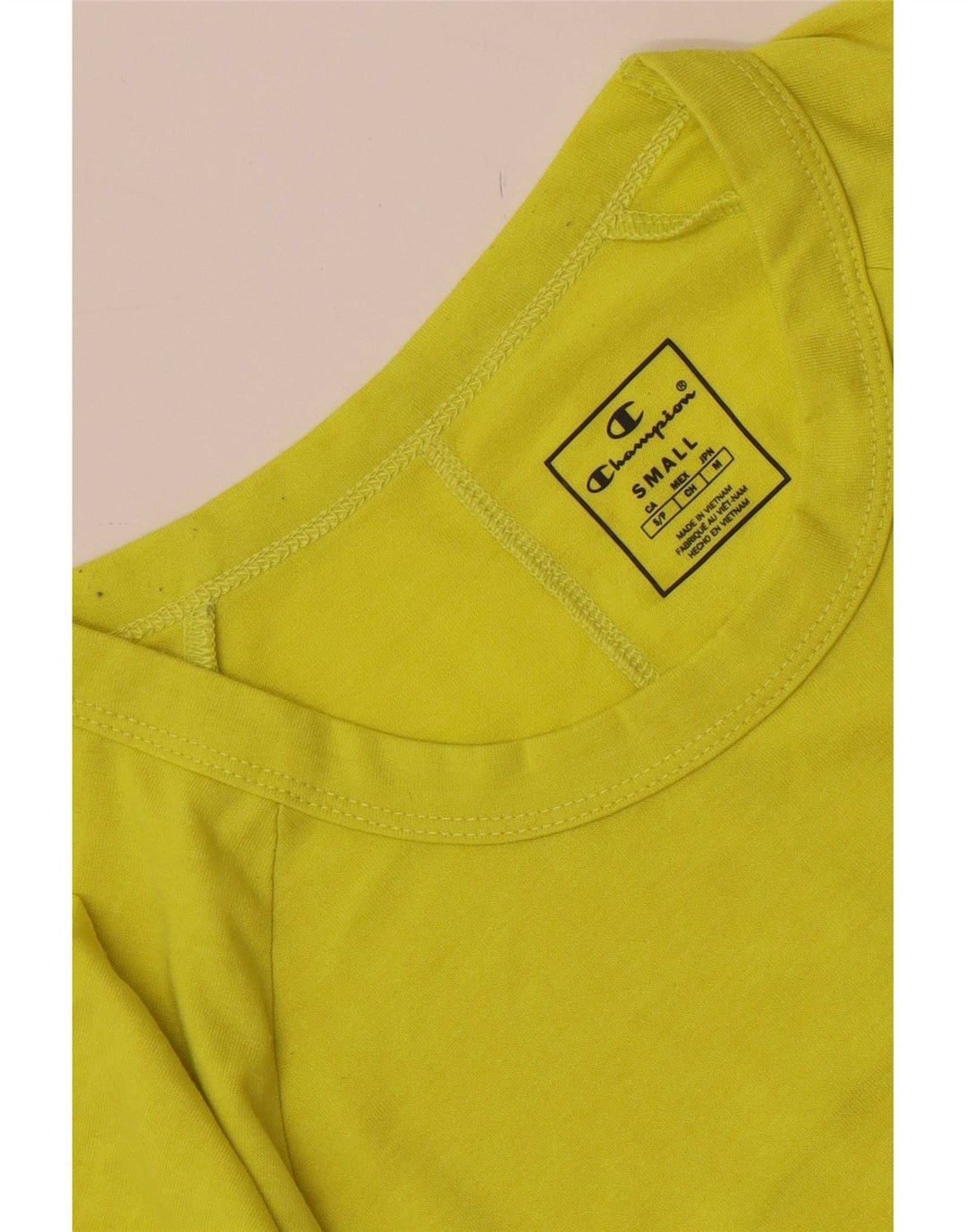 Champion Mens T-Shirt Top Small Yellow Colourblock