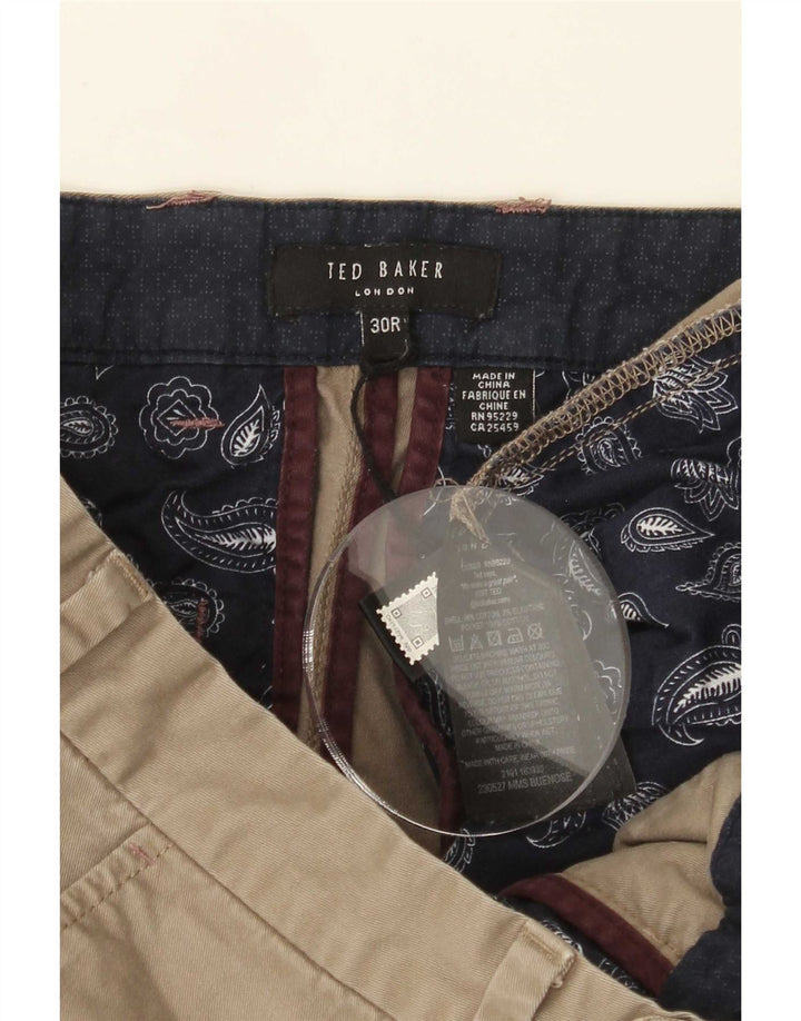 Ted Baker Mens Chino Shorts W30 Medium Khaki Cotton