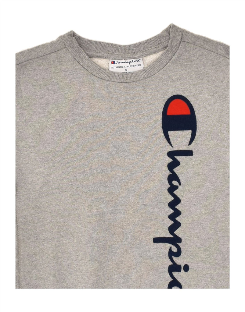 CHAMPION Boys Graphic Sweatshirt Jumper 9-10 Years Small Grey Cotton | Vintage Champion | Thrift | Second-Hand Champion | Used Clothing | Messina Hembry 