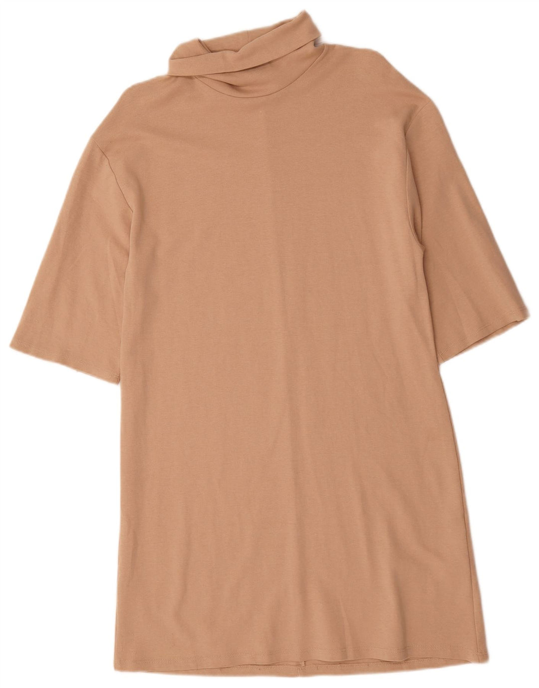 Zara Womens Shift Dress UK 10 Small Beige Cotton