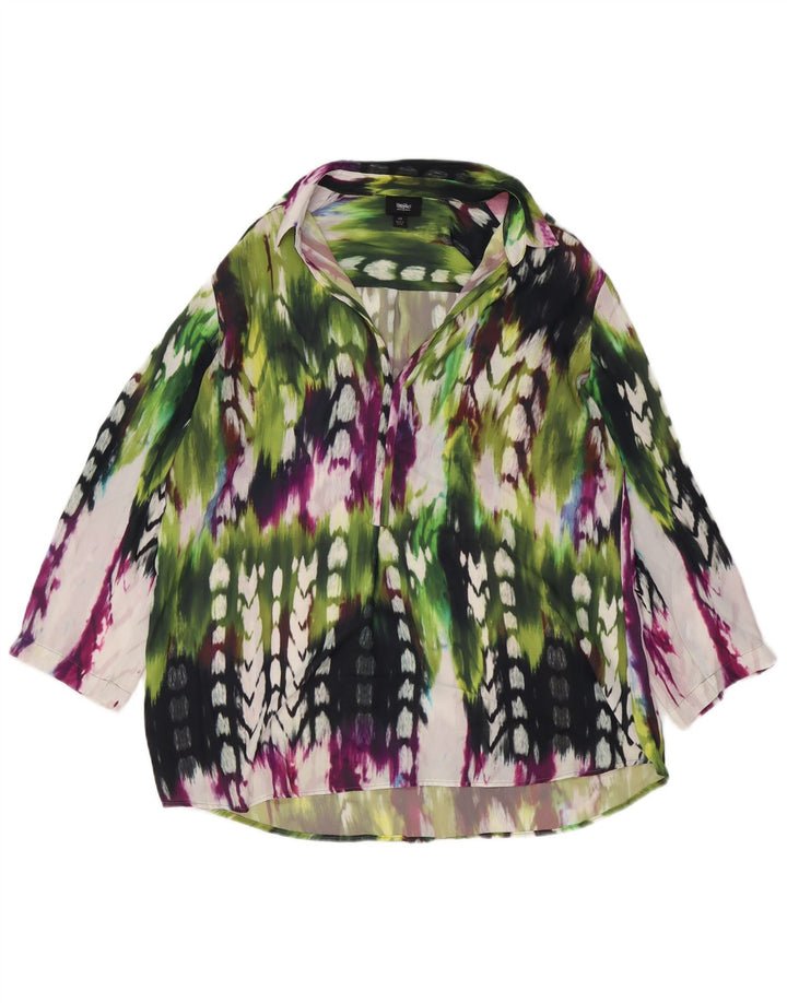Mossimo Womens Shirt Blouse UK 16 Large Multicoloured Tie Dye Polyester
