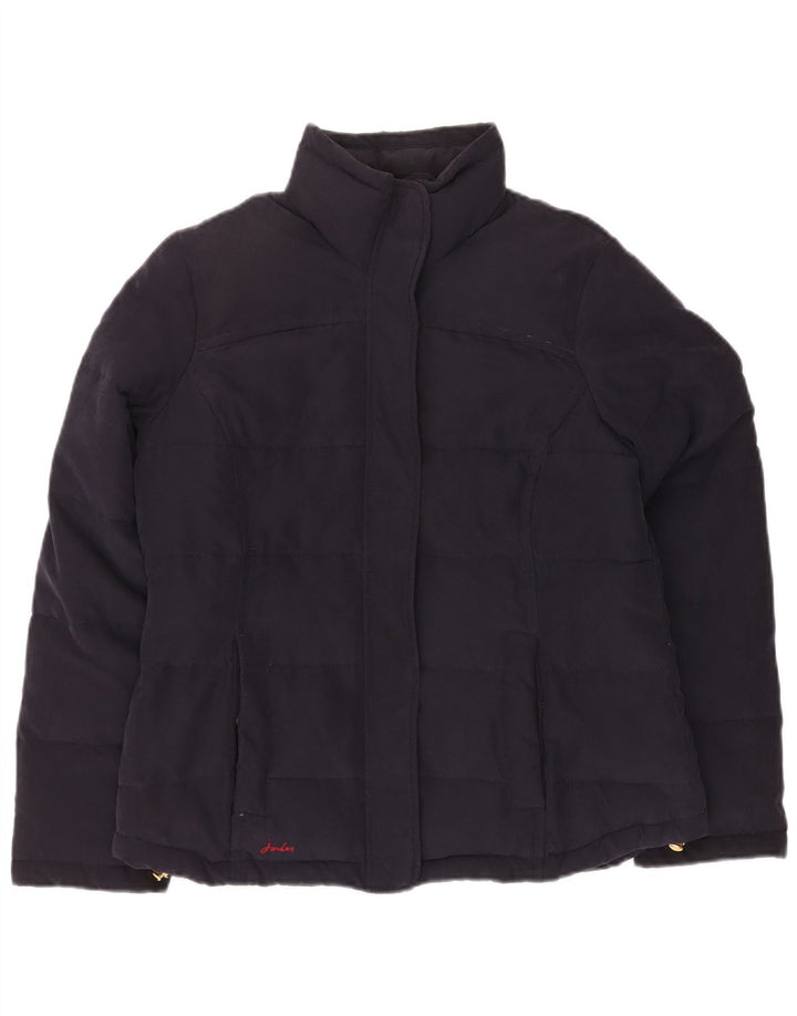 JOULES Womens Padded Jacket UK 14 Large Navy Blue Polyester