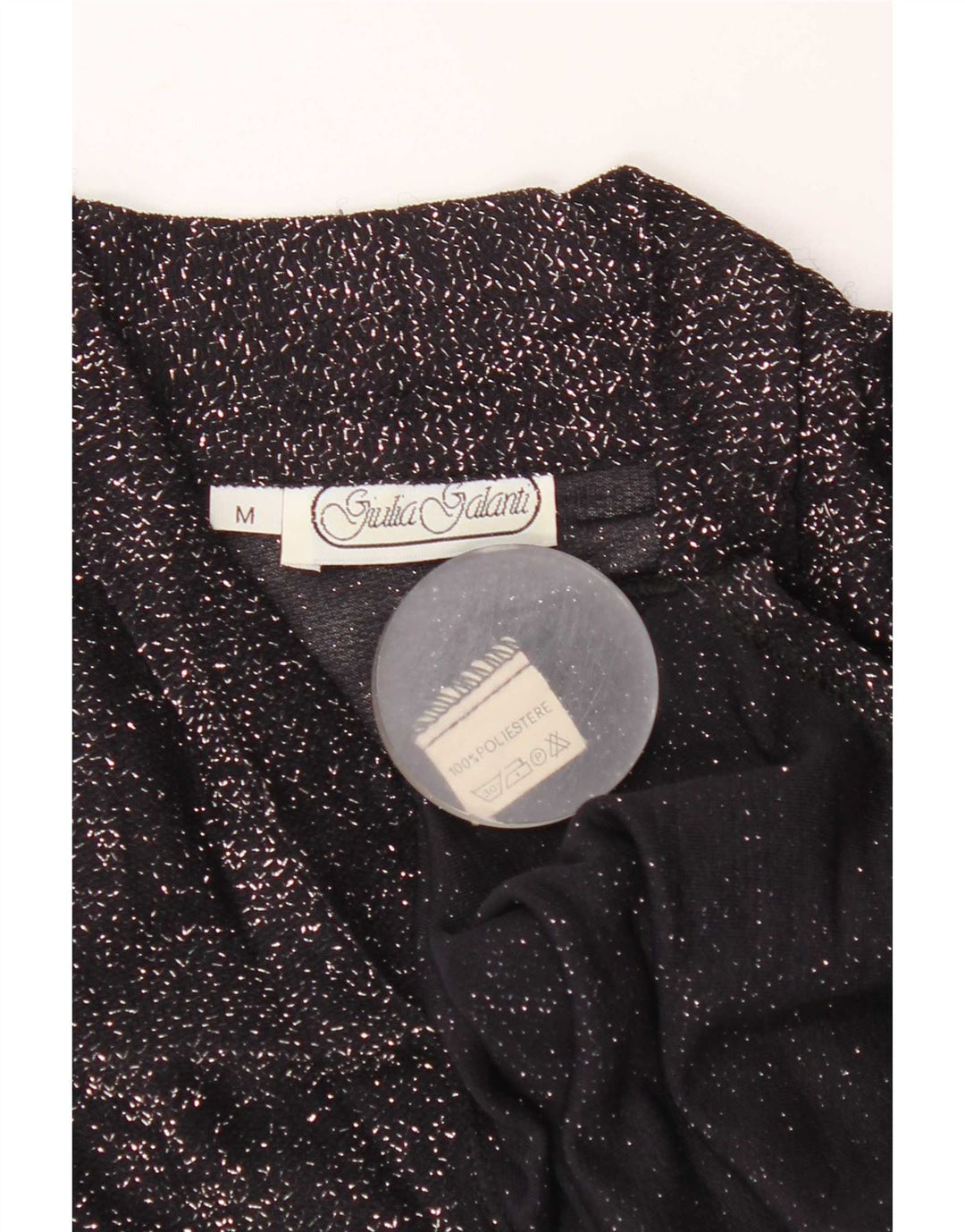 Giulia Galanti Womens Long Sleeve Blouse Top UK 14 Medium Black Flecked