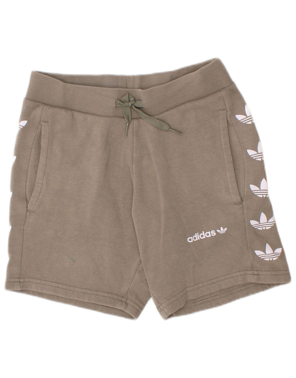 Adidas Boys Graphic Sport Shorts 6-7 Years Khaki Cotton