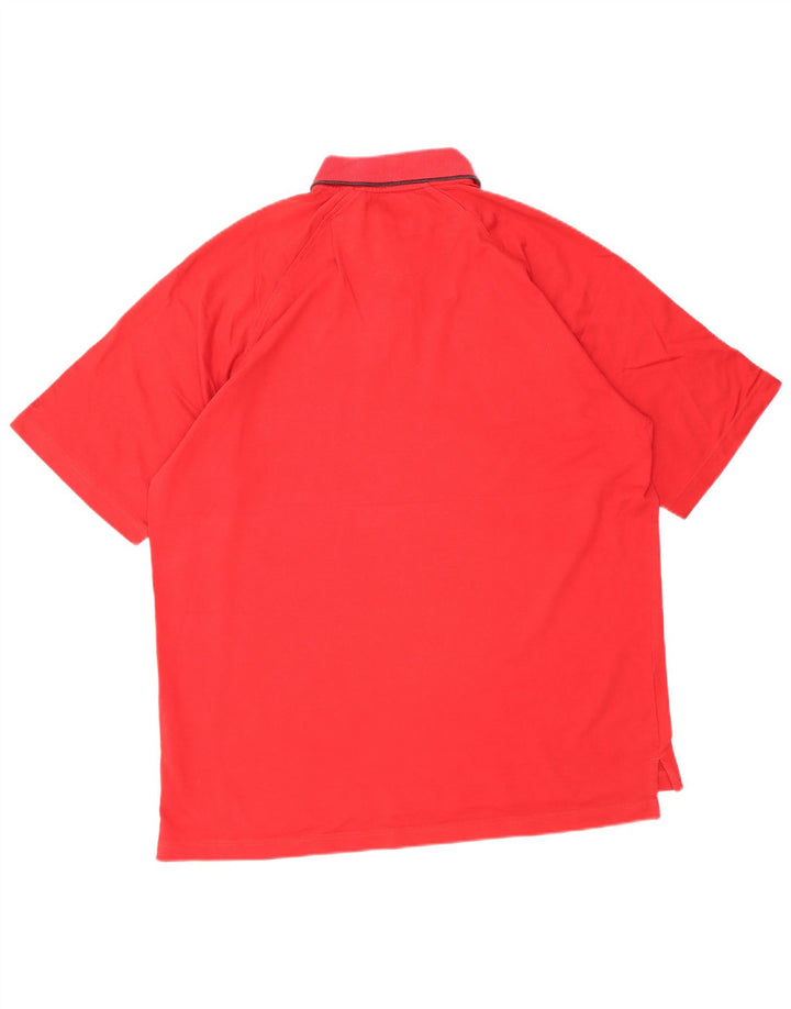 IZOD Mens Polo Shirt Large Red Cotton