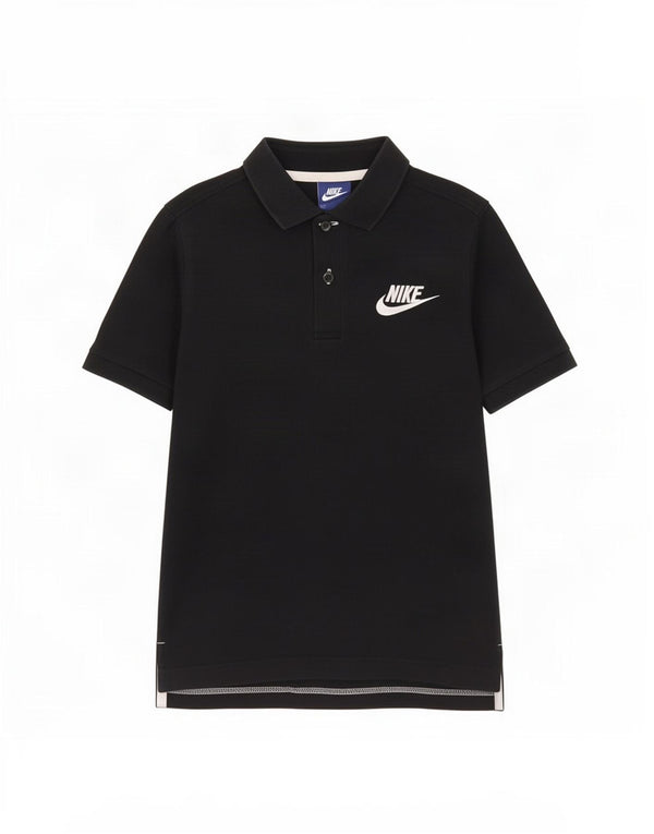 Nike Boys Polo Shirt 10-11 Years Medium Black Cotton