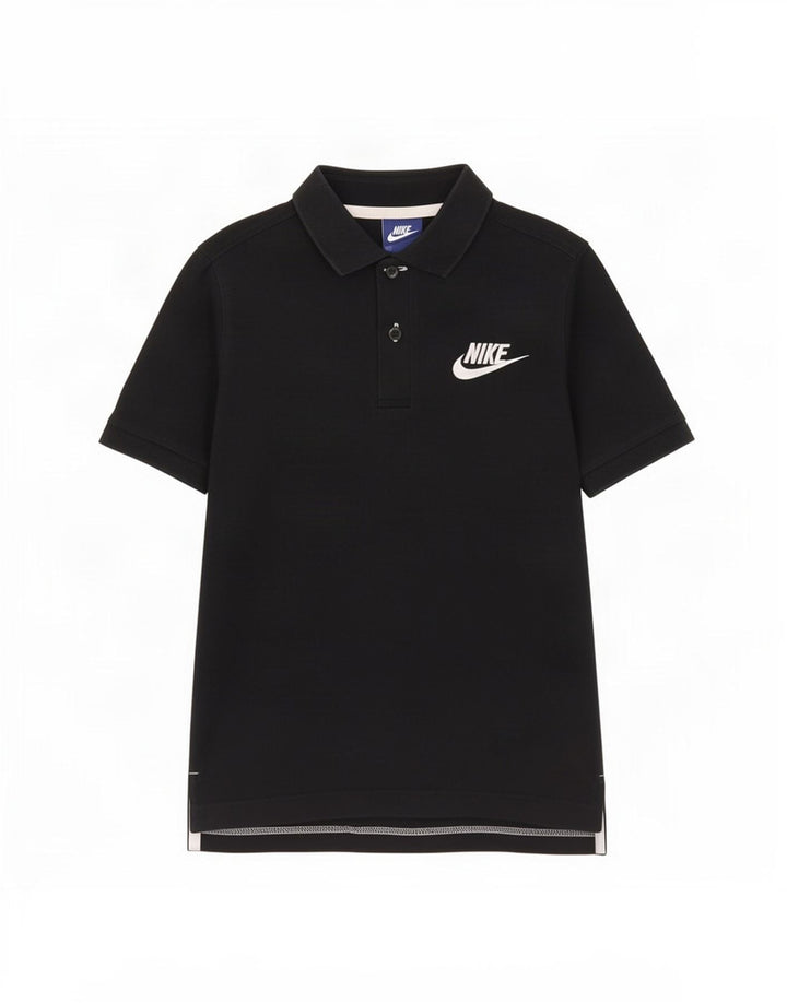Nike Boys Polo Shirt 10-11 Years Medium Black Cotton