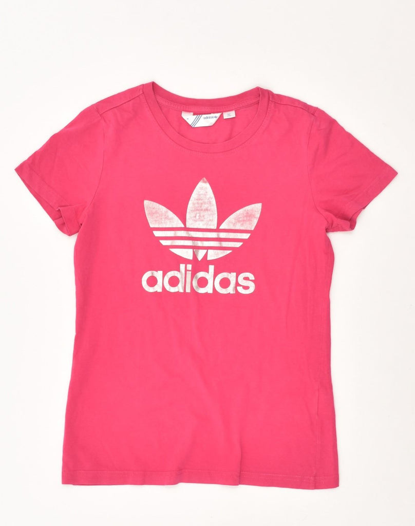 ADIDAS Womens Graphic T-Shirt Top EU 36 Small Pink Cotton | Vintage Adidas | Thrift | Second-Hand Adidas | Used Clothing | Messina Hembry 