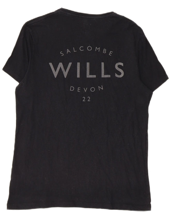 Jack Wills Mens Graphic T-Shirt Top Small Black Cotton