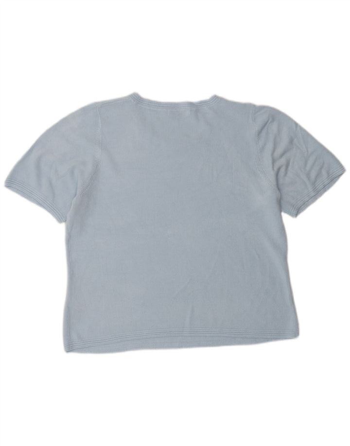 Marks & Spencer Womens Blouse Top UK 16 Large Blue Acrylic