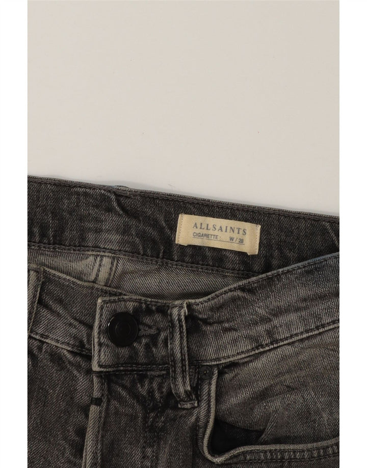 ALL SAINTS Womens Cigarette Distressed Slim Jeans W28 L26 Grey Cotton Vintage All Saints and Second-Hand All Saints from Messina Hembry 