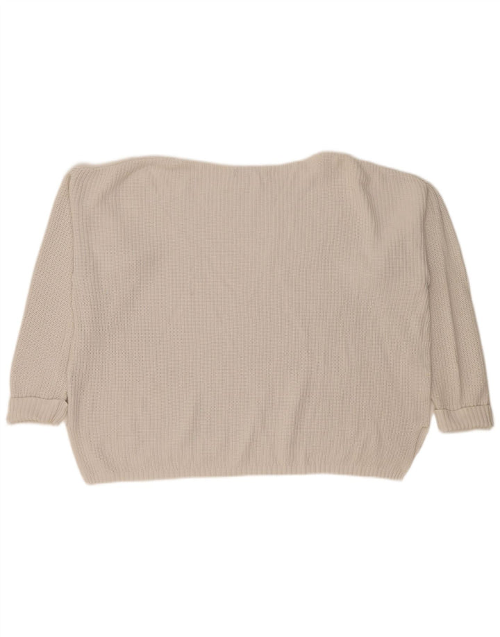 Marks & Spencer Womens Oversized Crew Neck Jumper Sweater UK 18 XL White