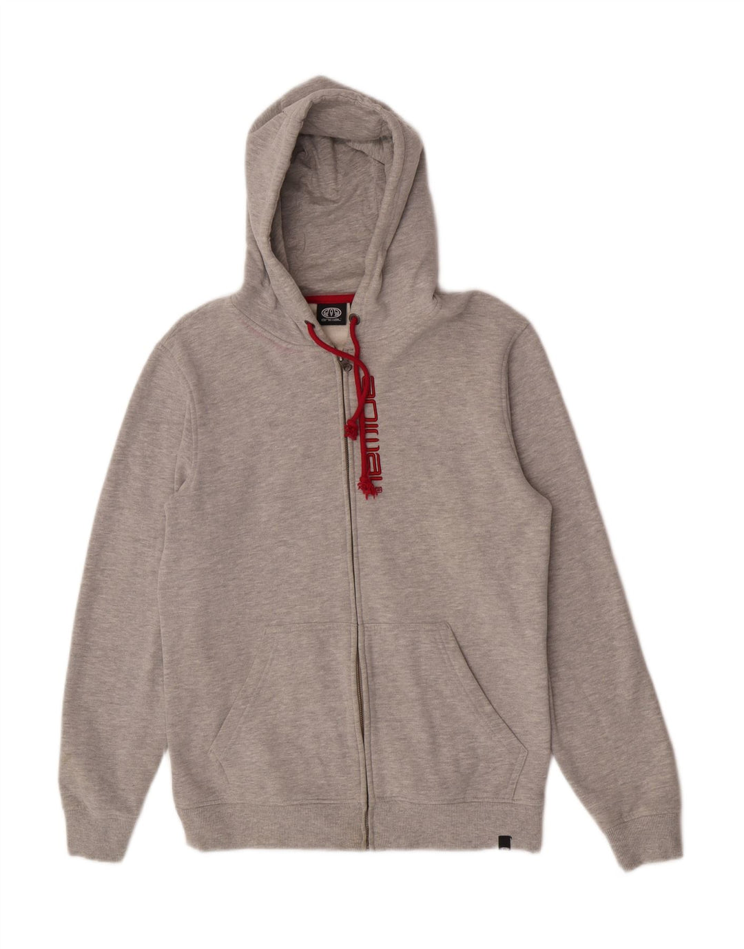 Animal Mens Graphic Zip Hoodie Sweater Medium Grey Flecked Cotton