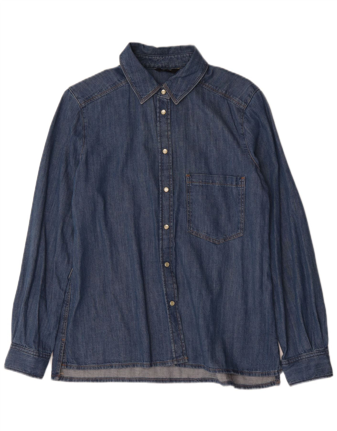 Vintage Womens Denim Shirt UK 16 Large Blue