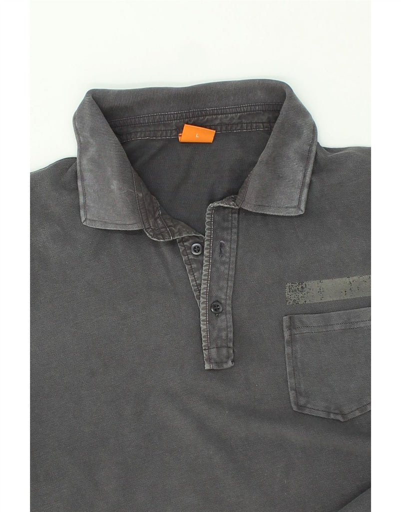 HUGO BOSS Mens Polo Shirt Large Grey Cotton | Vintage Hugo Boss | Thrift | Second-Hand Hugo Boss | Used Clothing | Messina Hembry 