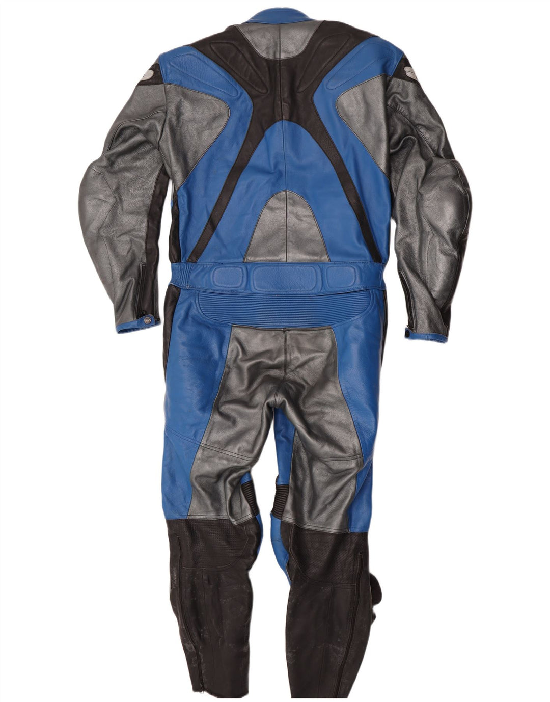 AXO Mens Racer Graphic Leather Jumpsuit IT 56 2XL  Blue Colourblock Leather