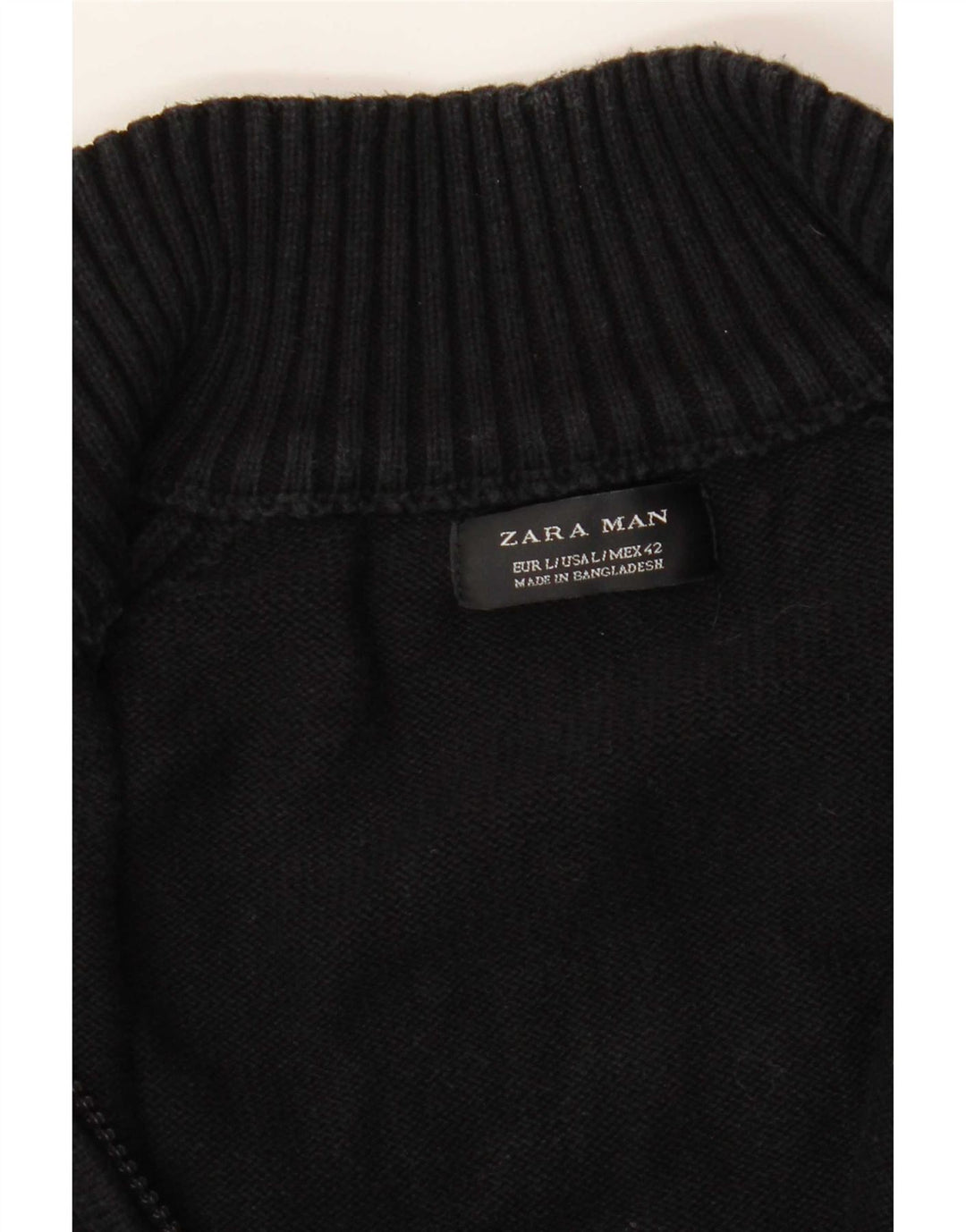 Zara Mens Cardigan Sweater Large Black