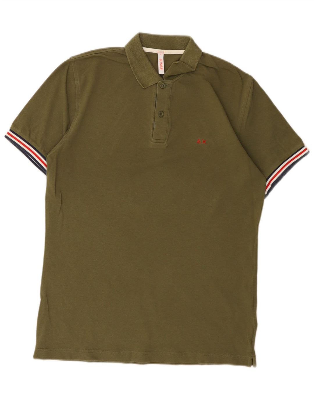 Sun68 Mens Polo Shirt Small Khaki Cotton
