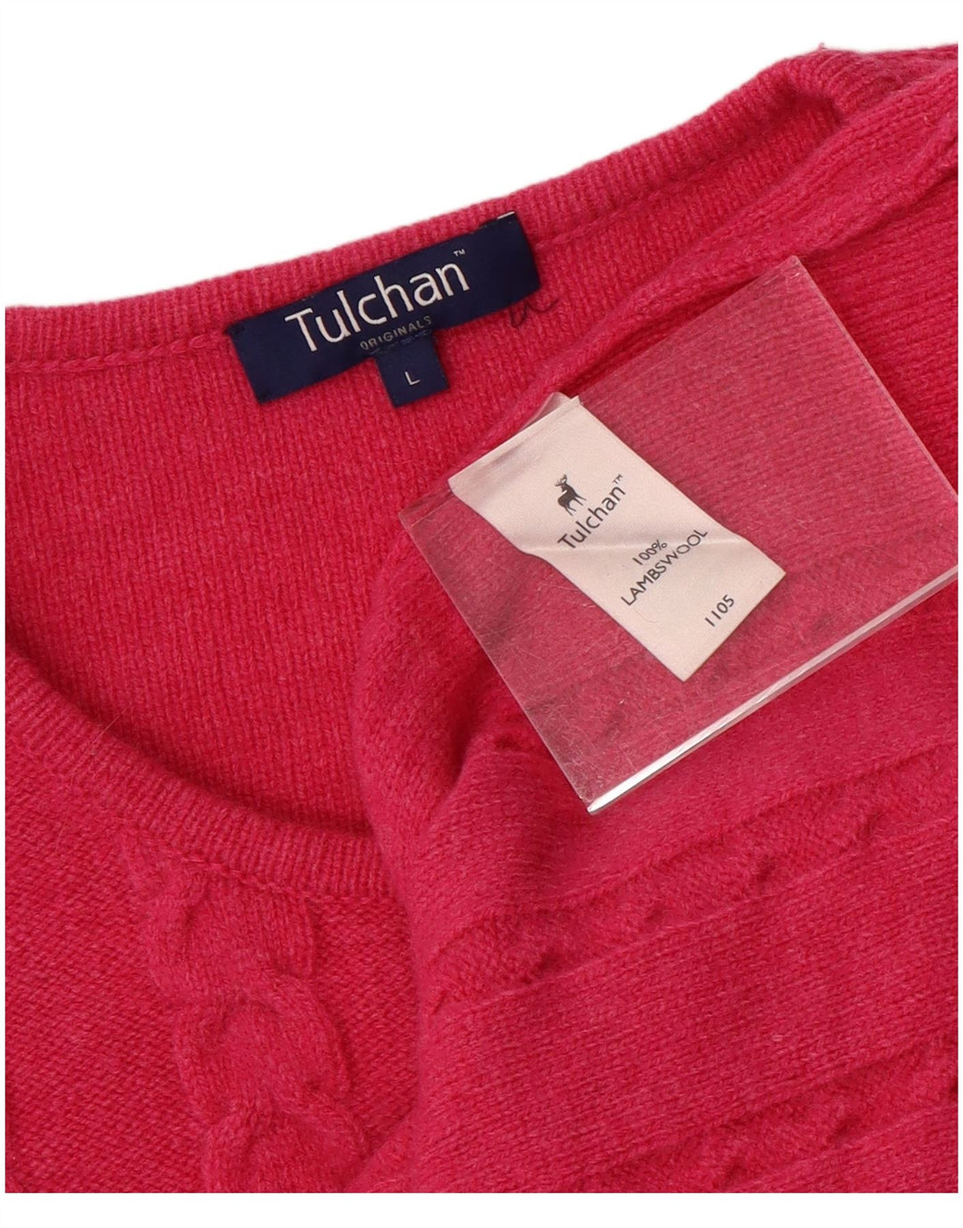 TULCHAN Womens Cardigan Sweater UK 16 Large Pink Lambswool