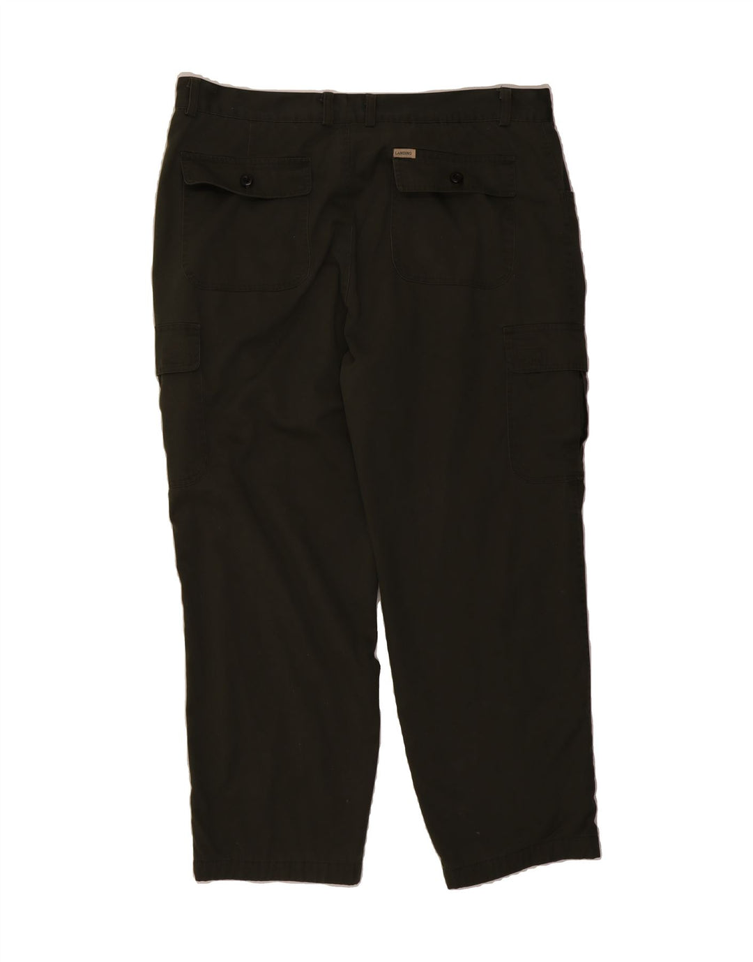 VINTAGE Mens Straight Cargo Trousers W40 L30 Green Polyester Vintage Vintage and Second-Hand Vintage from Messina Hembry 