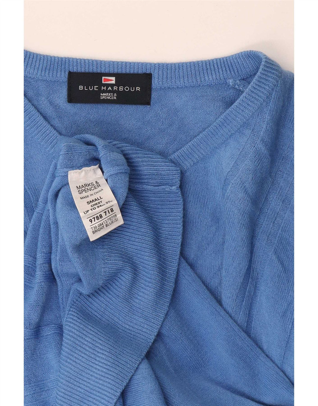 Marks & Spencer Womens Blue Harbour V-Neck Jumper Sweater UK 10 Small