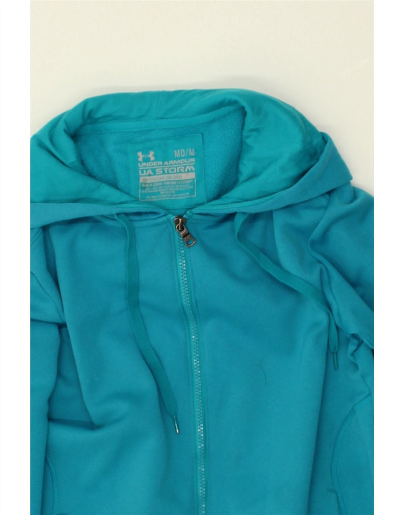 UNDER ARMOUR Womens Zip Hoodie Sweater UK 14 Medium Blue Polyester | Vintage Under Armour | Thrift | Second-Hand Under Armour | Used Clothing | Messina Hembry 