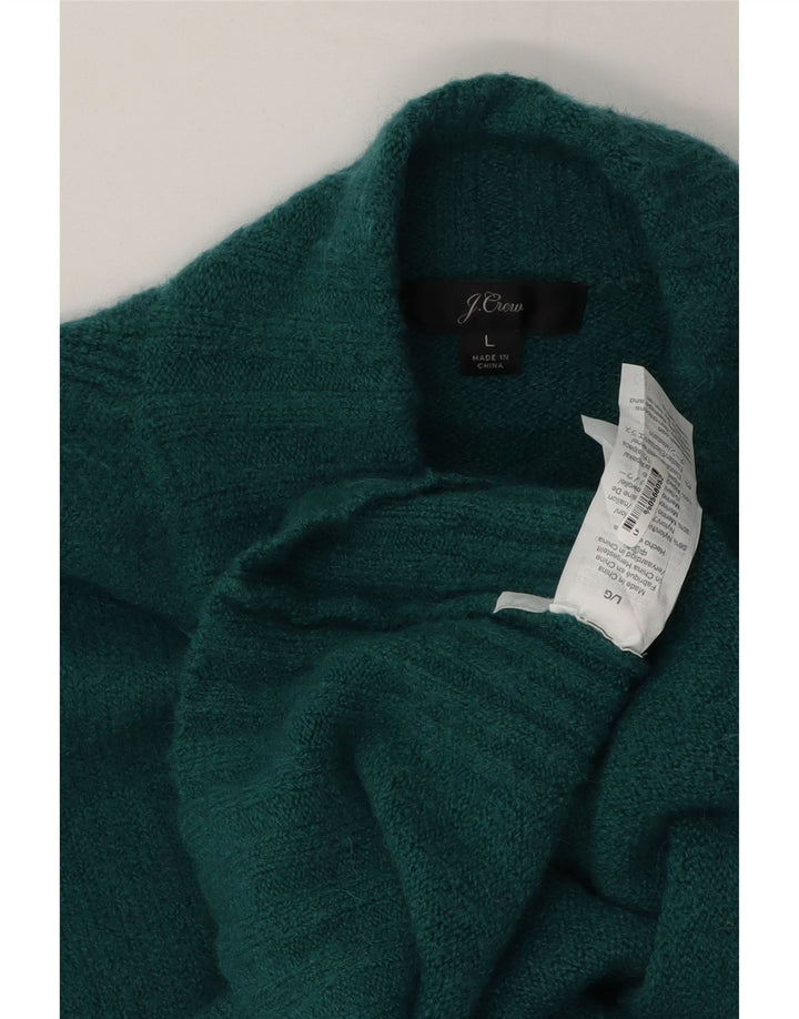 J. Crew Womens Turtle Neck Jumper Sweater UK 16 Large Green Nylon