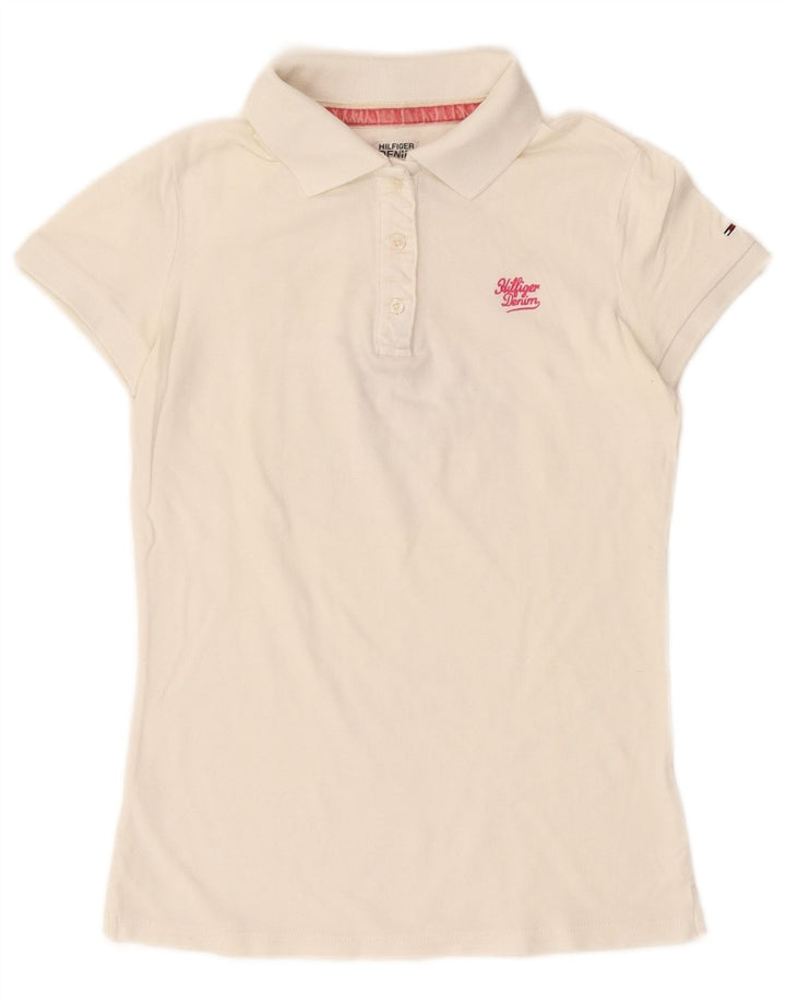 TOMMY HILFIGER Womens Polo Shirt UK 6 XS White