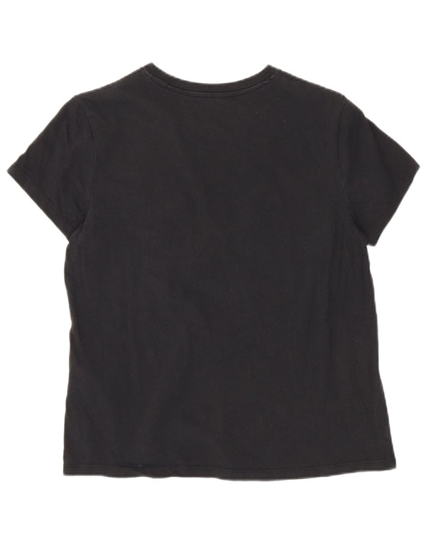 Levi's Womens Graphic T-Shirt Top UK 10 Small Black Animal Print Cotton