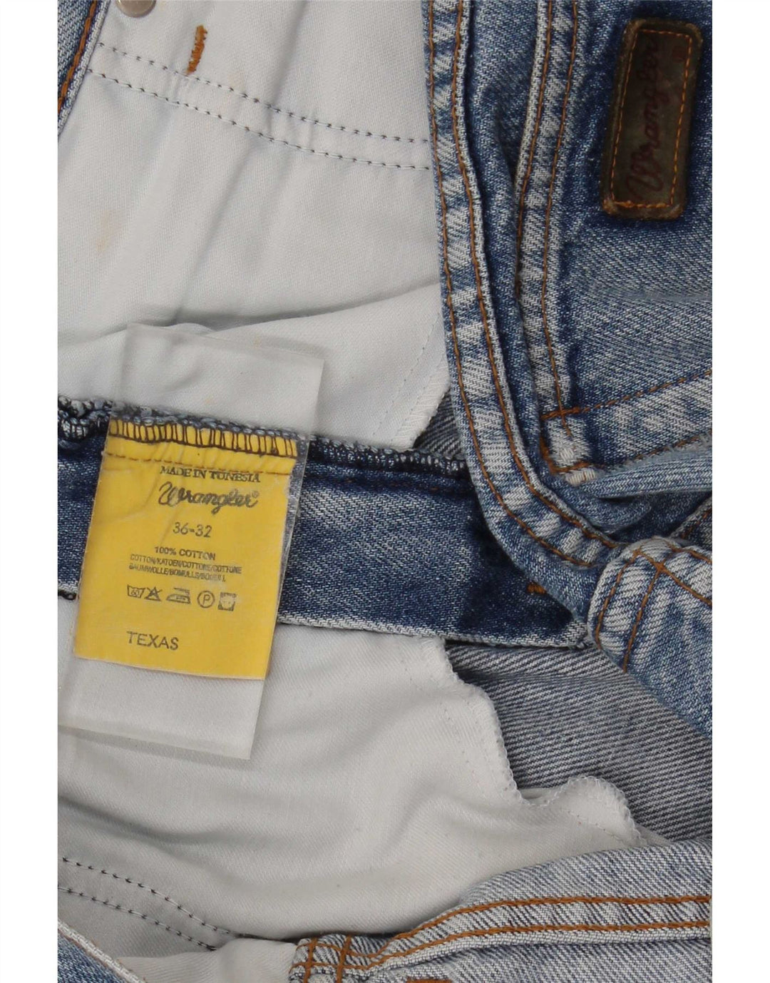 Wrangler Mens Texas Distressed Straight Jeans W36 L32 Blue Cotton